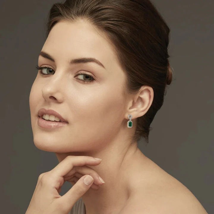 EMERALD CUT ZIRCON EARRINGS