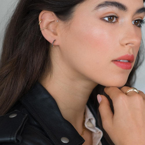 BLACK SAPPHIRE HOOPS