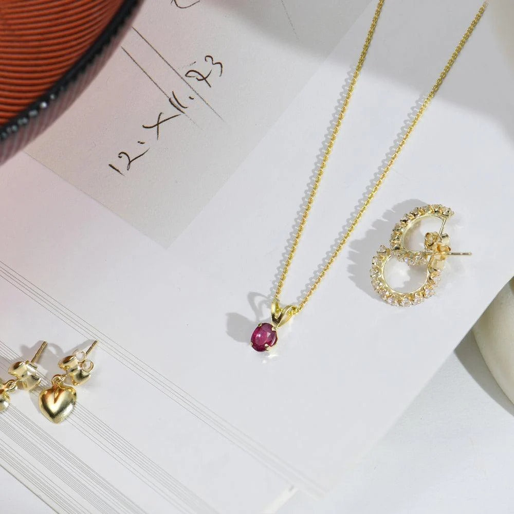 RUBY SOLITAIRE NECKLACE