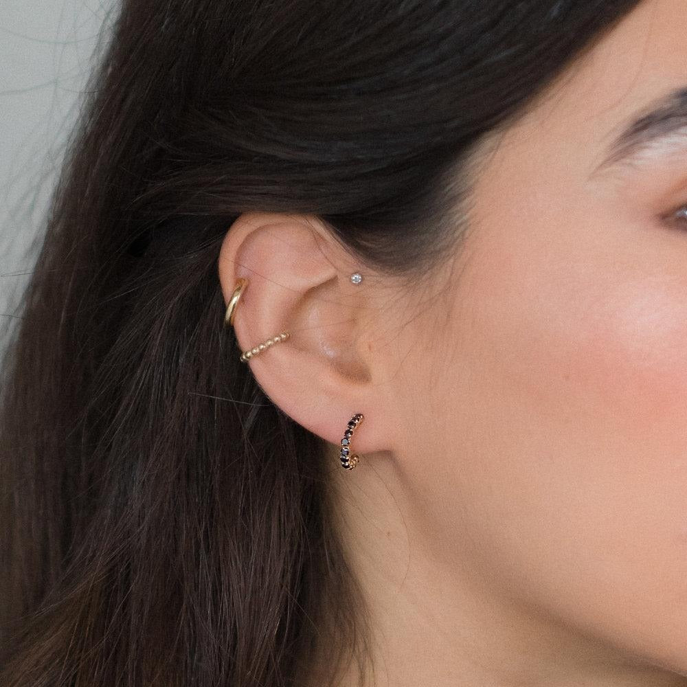 BLACK SAPPHIRE HOOPS