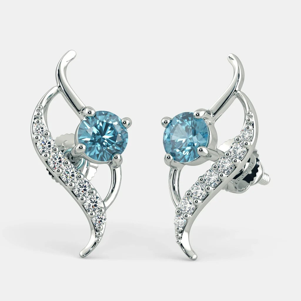 AQUAMARINE ZIRCON EARRINGS