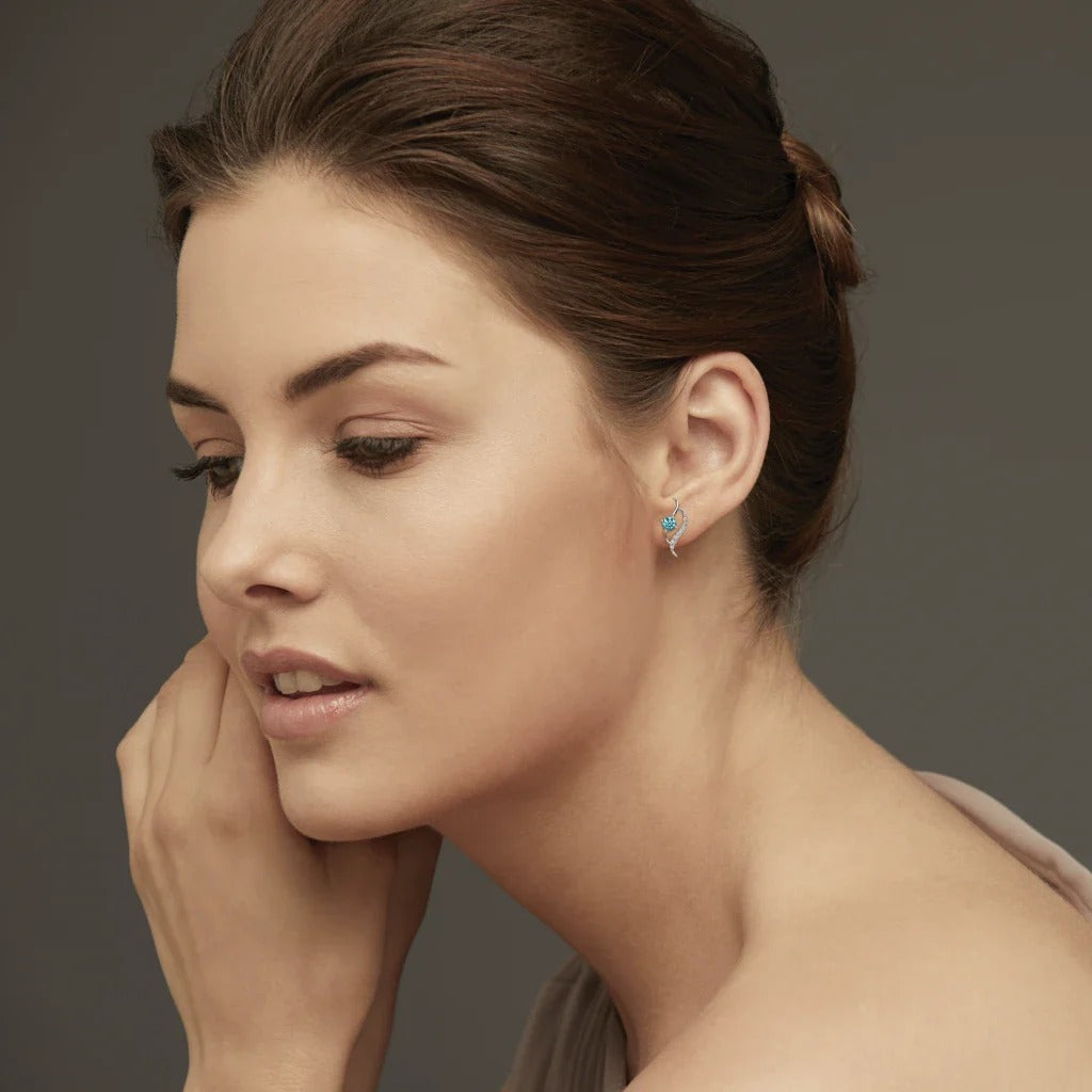 AQUAMARINE ZIRCON EARRINGS