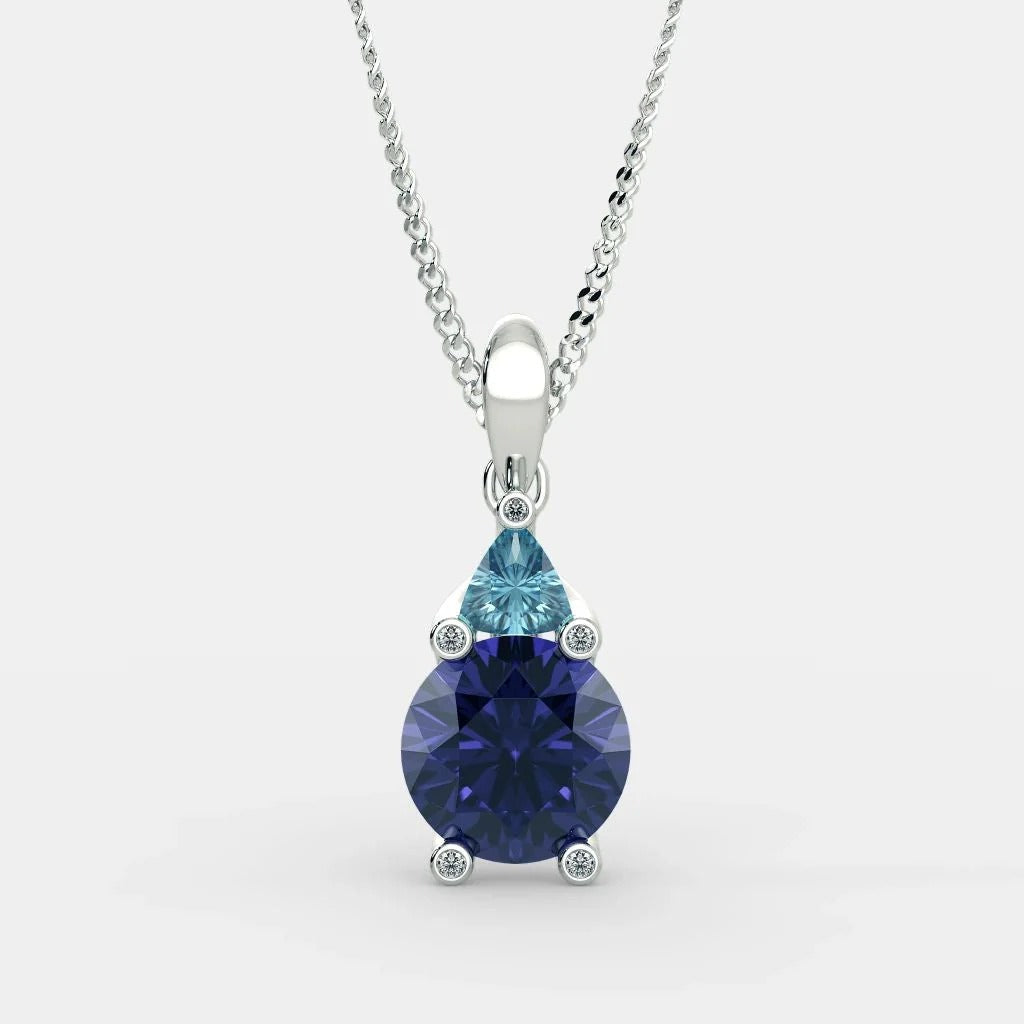 DIANA BLUE SAPPHIRE NECKLACE 925 SILVER
