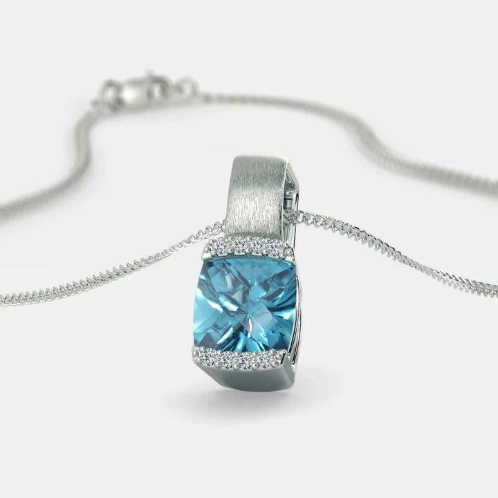 BLUE TOPAZ ZIRCON NECKLACE
