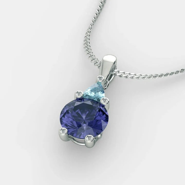 DIANA BLUE SAPPHIRE NECKLACE 925 SILVER