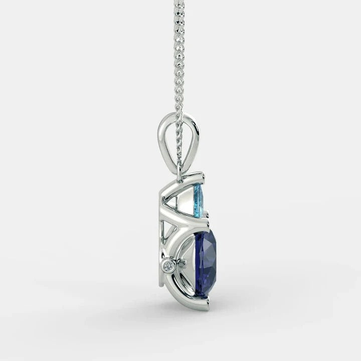 DIANA BLUE SAPPHIRE NECKLACE 925 SILVER