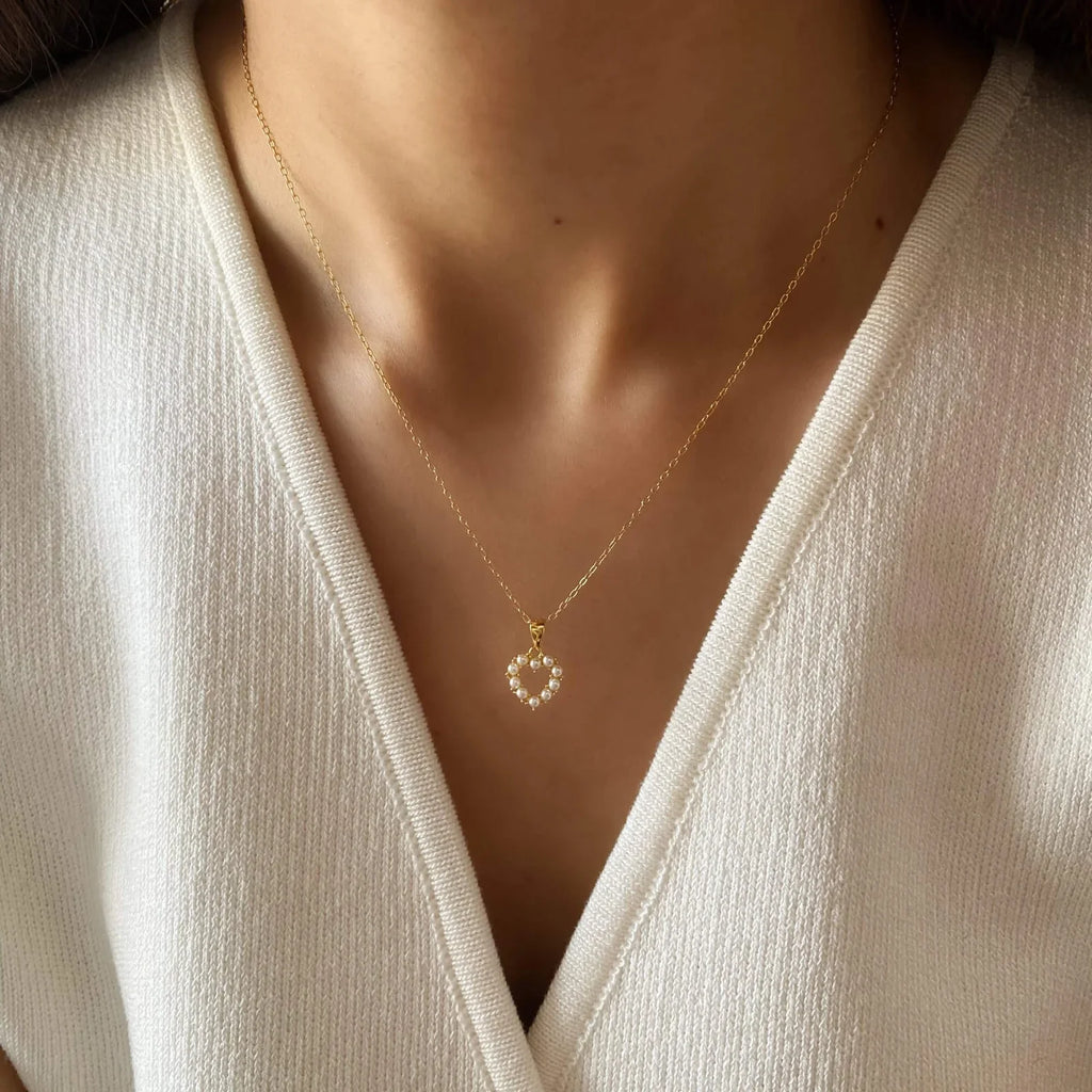 Pearl Heart Pendant Necklace